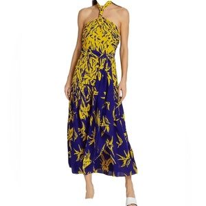 Proenza Schouler Degrade Floral Halter Midi-Dress